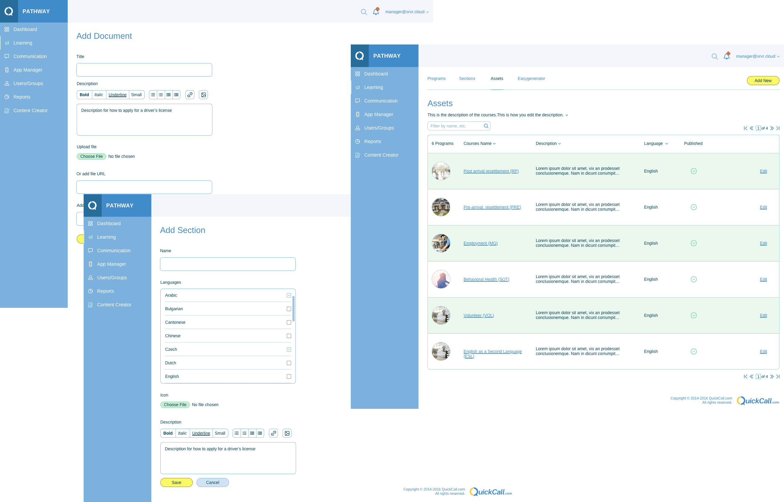 admin interface