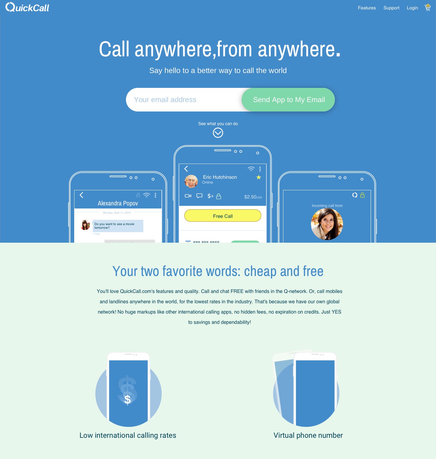 QuickCall Homepage